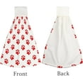 thumbnail image 4 of 1 Pcs Hanging Towels, Dish Towels Red Paw Print Absorbent Hand Towels with Hanging Loop Washcloth for Bathroom Kitchen, 4 of 7