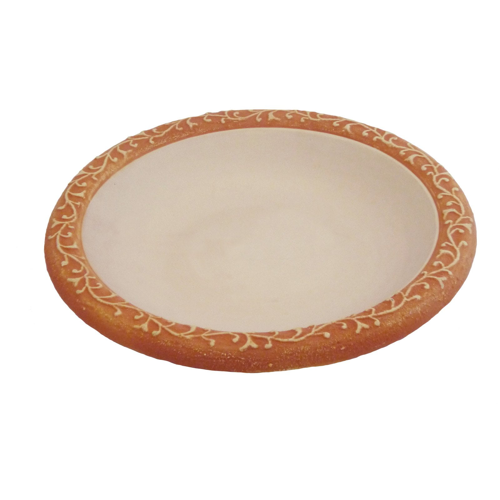 Tierra Garden White Gloss Bird Bath Bowl with Matte Rim