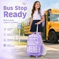 thumbnail image 3 of Rolling Backpack for Girls Teens Women, Daisy Wheeled Bookbag with Laptop Sleeve, Lightweight School Travel Bag with Smooth Roller Wheels, 3 of 9