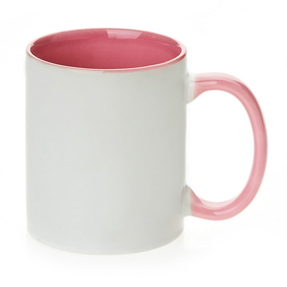 INTBUYING 36pcs 15oz Blank Sublimation Ceramic Mugs Heat Press Mugs Coffee Tea Mugs with Pink Handle and Inner