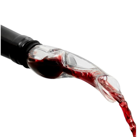 Vertedor de vino True Aireating con tapón y soporte, sin BPA, transparente