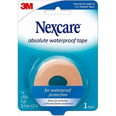 3M - Nexcare Absolute 66775 First Aid Waterproof Tape 1 x 180"" (Pack of 3)