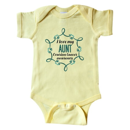 

Inktastic I Love My Aunt Ovarian Cancer Awareness Gift Baby Boy or Baby Girl Bodysuit