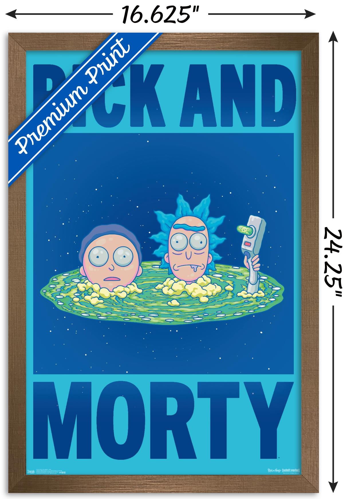 Rick And Morty - Title Wall Poster, 14.725" x 22.375", Framed