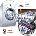 thumbnail image 7 of Area Rug for Living Room, Blue Geometric Non-Slip Indoor Large Carpet for Bedroom/Dining Room, Watercolor Chevron Abstract Washable Low-Profile Rectangle Floor Runner Rugs - 6 x 9 Ft, 7 of 7