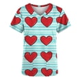 thumbnail image 4 of Cavosen Valentine's Day Valentines Shirts for Women Short Sleeve V Neck Breathable Scrub Tops with Pocket Heart Print Lightweight Tee Casual Workwear, 4 of 5