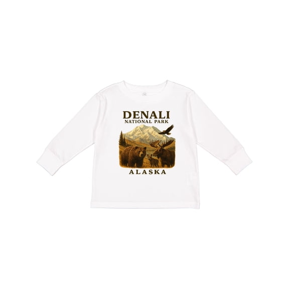 Inktastic Denali National Park Alaska Boys or Girls Long Sleeve Toddler T-Shirt