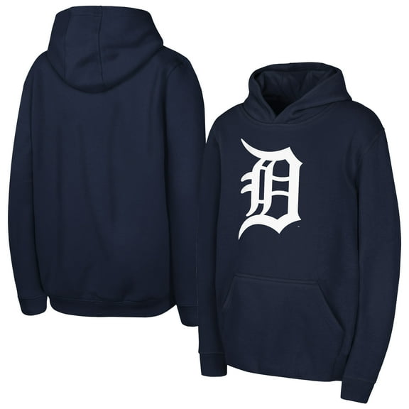 Youth Navy Detroit Tigers Team Primary Logo Pullover Hoodie