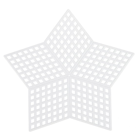 Uxcell 20Pcs Plastic Mesh Canvas Sheet 6 Count 7.5 cm/ 3 inch White Pentagram Blank Canvas for Embroidery