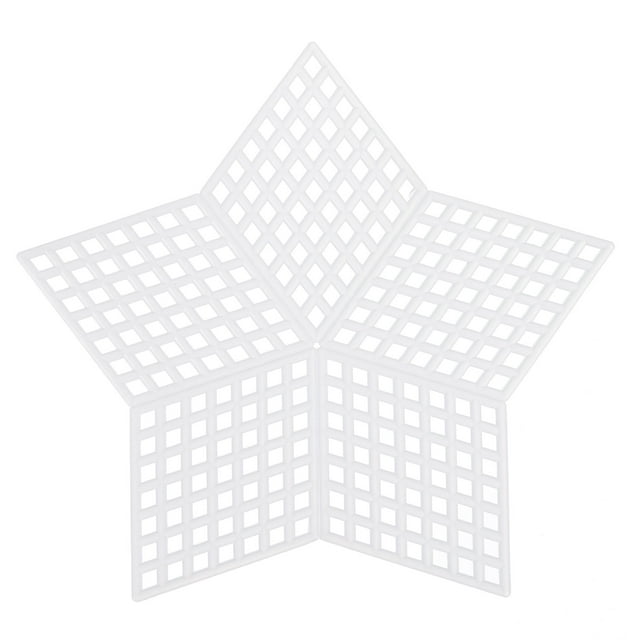 Unique Bargains 15Pcs Plastic Mesh Canvas Sheet 6 Count 7.5 cm/ 3" White Pentagram Blank Canvas for Embroidery