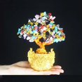 thumbnail image 1 of KLKCMS Crystal Money Tree Bonsai Wealth Feng Shui Home Decor Birthday Gifts 7" #1 Colorful B, 1 of 4