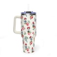 thumbnail image 3 of Minnie Mouse Vintage Floral 40oz Tumbler with Handle, Retro Minnie Mouse Roses Quencher, CARTOON Botanical Travel Mug, Gift for CARTOON Lovers, 3 of 3