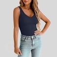 thumbnail image 7 of Only Moment Ribbed Tank Top Polyester,Spandex Sleeveless Casual Shirts Racerback Ribbed Fitted Tank Tops Navy S, 7 of 7