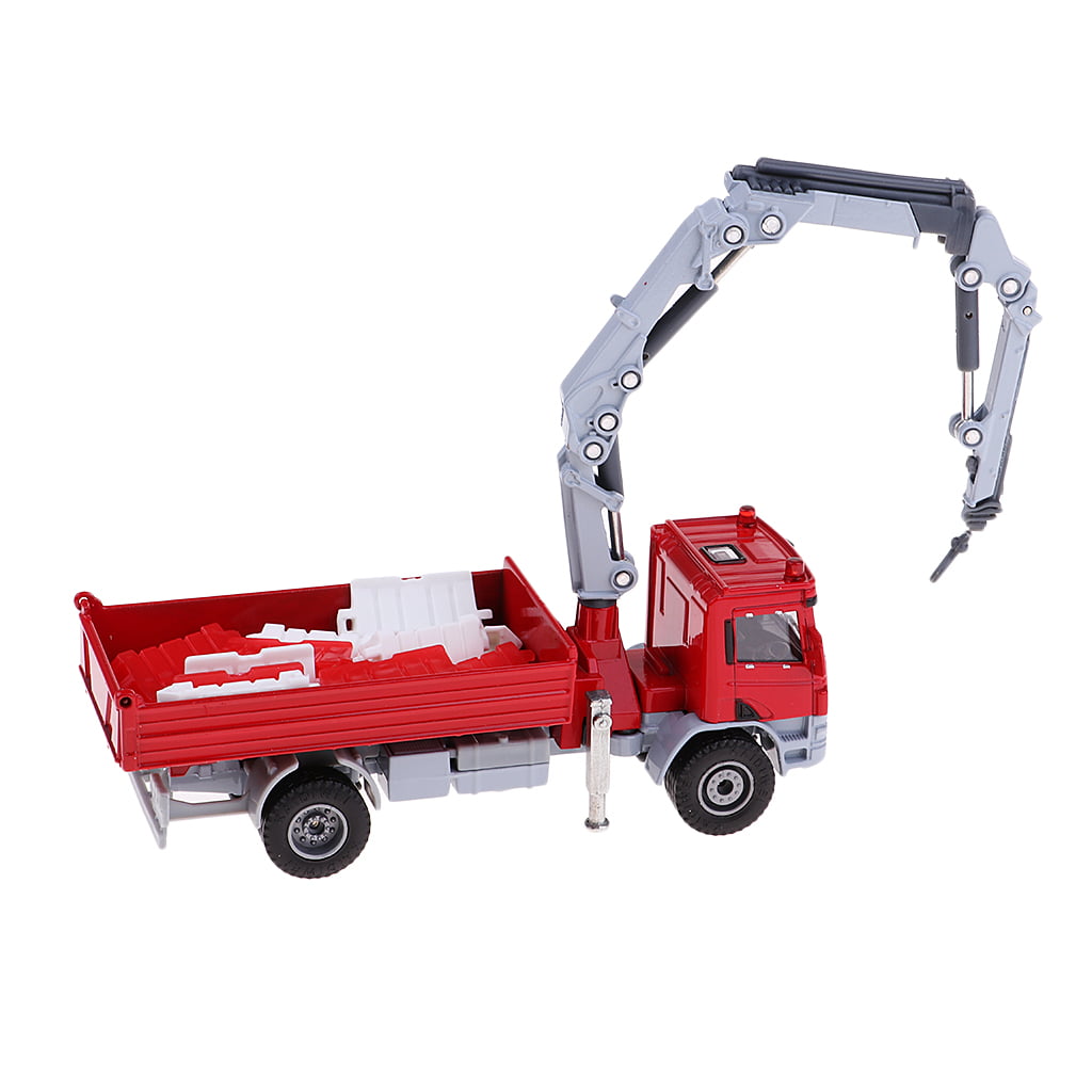 Alloy 1:50 Red Crane Car Model Trucks Diecast Transport Vehicle Kids Toy Gift 