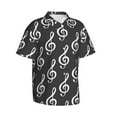 thumbnail image 2 of Music Note Seamless Pattern Hawaiian Shirts For Men, Summer Short-Sleeve Relaxed-Fit Button-Down Shirts X-Large, 2 of 9