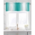 thumbnail image 2 of Aqua White Ombre Kitchen Valances for Windows Farmhouse Linen Window Valance Curtain for Living Room Window Treatment Gradient Abstract Minimalist Aesthetic Valance Rod Pocket Topper, 42 x 12 Inch, 2 of 6