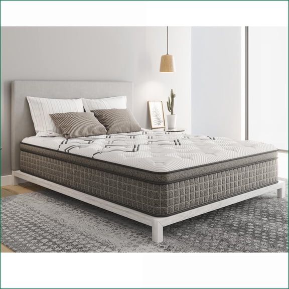 Mattresses: Diamond Soto Twin 12.5" Medium Feel Cooling Copper Hybrid with Euro-Top, , Made in USA | White | Foam Spring