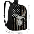 thumbnail image 3 of American Flag Deer Backpack USA Hun_ting Camo Deer Flag Bookbags for Teens , Large Elementary Junior High University Bag, Casual Travel Daypack Backpack, 17inch, 3 of 7
