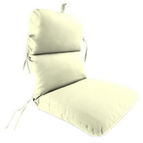 Jordan Manufacturing 45" x 22" Ivory Solid Rectangular Outdoor Chair Cushion with Ties and Hanger Loop