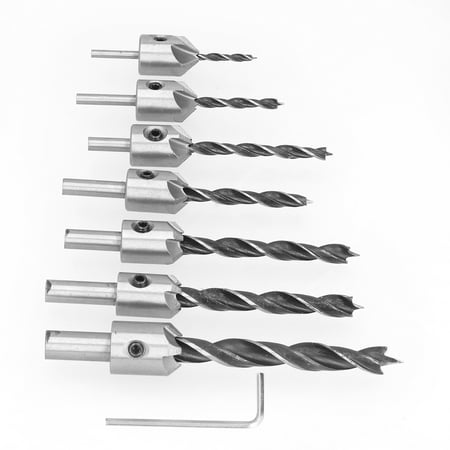 

Chamfer Drilling Tool High Efficiency Portable Countersink Drill Bits Set High Hardness High Speed Steel 7Pcs For Household For DIY Projects