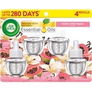 Air Wick Plug-In Scented Oil Warmer Air Freshener Refills, Vanilla & Pink Papaya, 4 Count