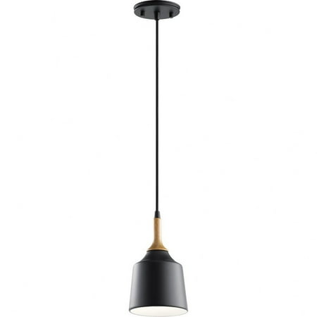

1 Light Mid Century Modern Metal Shade Mini Pendant Light Fixture-Black Finish Bailey Street Home 147-Bel-4187311