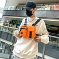 thumbnail image 3 of Unisex Oxford Cloth Chest Rig Bag Multi-layer Zipper Vest Bag (Orange), 3 of 9