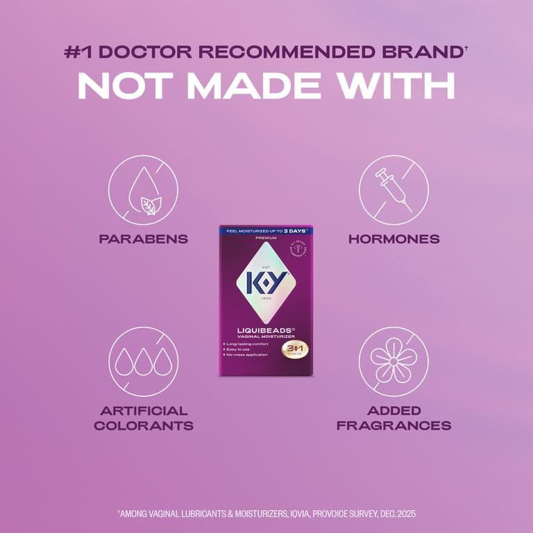 K&Y Silicone Vaginal Suppositories Moisturizer for Comfort and Lubrication,  6 Ovules
