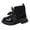 Black, variant on Otqutp Casual Shoes for Baby Girls Girls Shoes Fashion Leather Boots Shoes Leather Short Boots Non Slip Breathable Boots for 5 to 11 Years