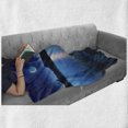 thumbnail image 6 of Lake Soft Flannel Fleece Blanket, Fantasy Midnight View with Crescent Moon in the Sky Green Shoreline with Stones, Cozy Plush for Indoor and Outdoor Use, 50" x 70", Blue Grey Green, by Ambesonne, 6 of 6