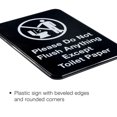 thumbnail image 3 of Excello Global Products Please Do Not Flush Anything Except Toilet Paper Sign: Easy to Mount Informative Plastic Sign with Symbols 5"x7", Pack of 2 (Black) - EGP-HD-0255-B, 3 of 4