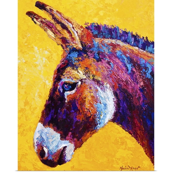 Great BIG Canvas | Rolled Marion Rose Poster Print entitled Donkey Portrait