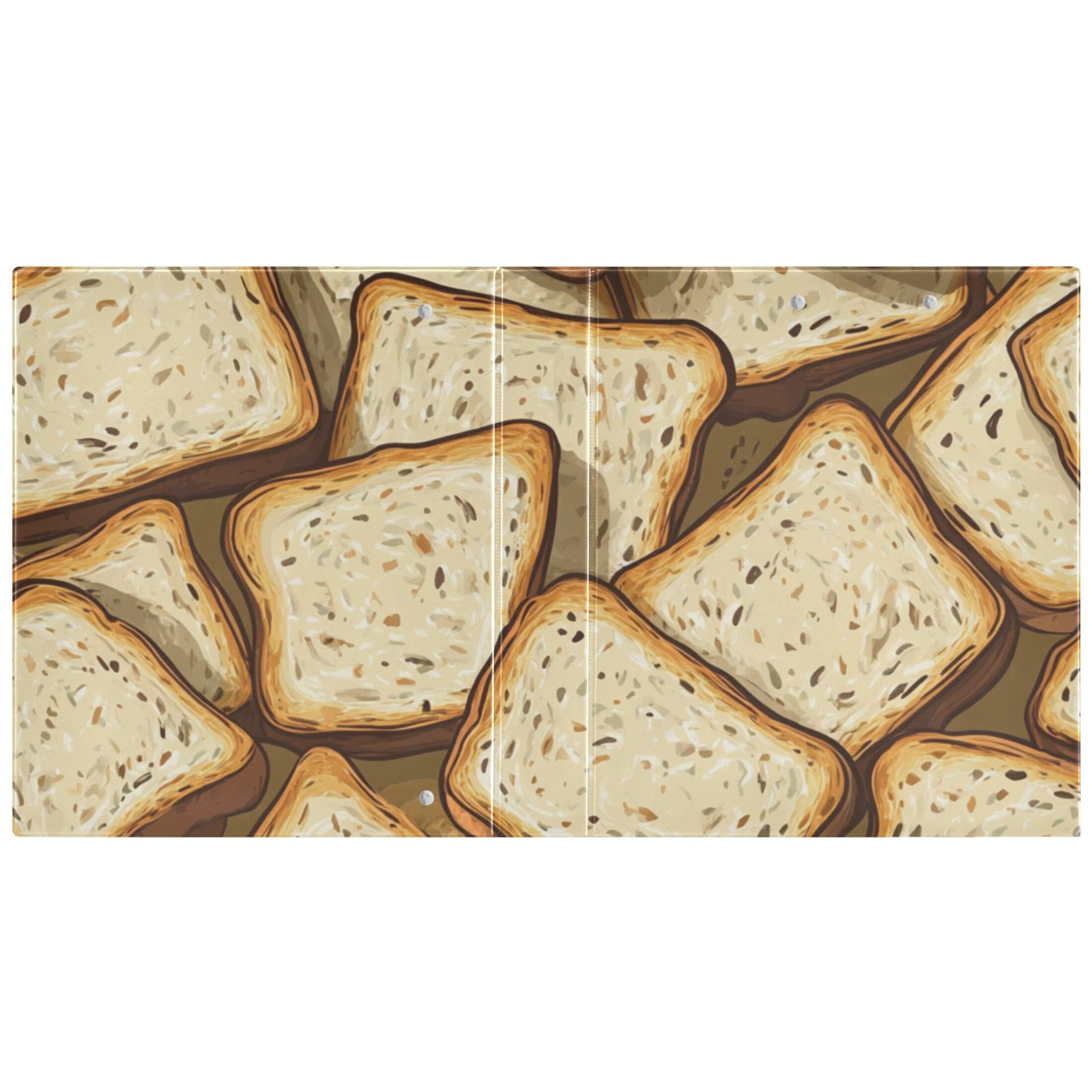 Bread Slices 3 Ring Binders 1.5 inch Hardcover File Folders with Interior Pockets A4 Size Organizer for School Office Hospital Set of 2