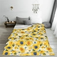 thumbnail image 5 of Pofeuu Blue Floral Sunflower Print Ultra-Soft Micro Fleece Blanket,for Bed Or Sofa,All Season Throw Blankets Flannel Blanket-80"x60", 5 of 7