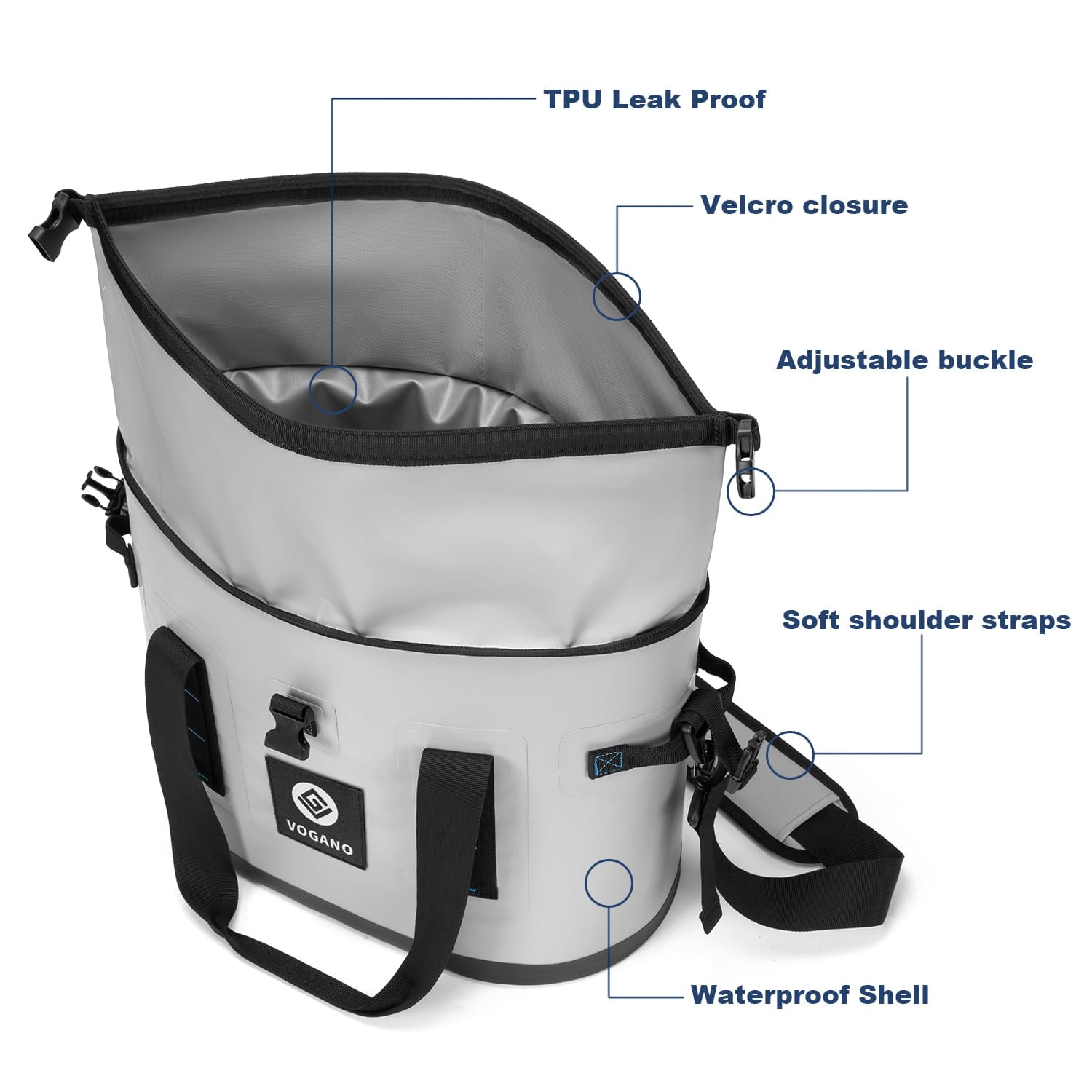 40 Can Soft Cooler Bag, Insulated Leak-Proof Roll-Top, Waterproof Seal, Portable Ice Chest for Camping, Beach, Picnics, 24HR Cold Retention