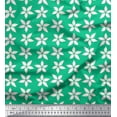 thumbnail image 1 of Soimoi Green Silk Fabric Jasmine Floral Printed Fabric 1 Yard 42 Inch Wide, 1 of 3