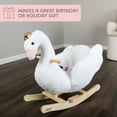 thumbnail image 5 of Happy Trails Rocking Horse - Swan Plush Ride on Toys with Seat and Handles, 5 of 7