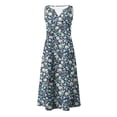 thumbnail image 4 of Gamivast Dresses for Women Sleeveless V Neck Empire Waist A-Line Maxi Dress Floral Print with Pockets Flowy Flattering Wedding Guest Summer Dresses Spring Dresses, 4 of 5