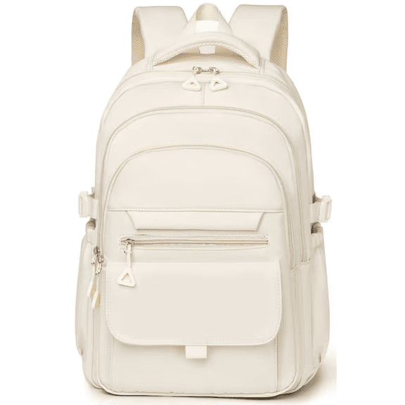 Customized School Backpack for College High Middle School Fashion Student bag, Cute Aesthetic Teen Bookbag for Teens Women, Beige