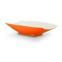 Bon Chef 53703-2ToneOrange 12 x 6.75 x 2.75 in. Melamine Curves Bowl with Orange Outside & White Inside, 32 oz - 1 quart