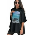 thumbnail image 3 of Plus Size Shirt for Women Oversized Black Tops for Women Short Sleeves Shirt for Women Maldives2 T Shirt Crewneck Shirt for Women M, 3 of 5