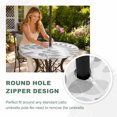 thumbnail image 4 of Round Outdoor Tablecloth with Umbrella Hole and Zipper, Gray Leaves Tablecloth with Elastic Waterproof, Summer Farmhouse Botanical Leaf Branch Patio Table Covers for 55" - 60" Picnic Pool Tables, 4 of 9