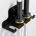 thumbnail image 1 of Olympic Barbell Hanger,Garage Gym Bar Wall Rack,Vertical Barbell Mount Rack,Black Powder Coated,Space Saving Commercial or Home Gym Accessory,Holds Under 33mm Bar Size, 1 of 6
