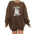 thumbnail image 1 of EQWLJWE Chandails en Molleton Graphiques d'Halloween pour Femmes Grande Taille Col Rond Manches Longues Chandail Imprimé Fantôme d'Halloween Chandails en Molleton Oversize Chandail Tops d'Halloween pour Femmes Tops pour Femmes 2023, 1 of 5