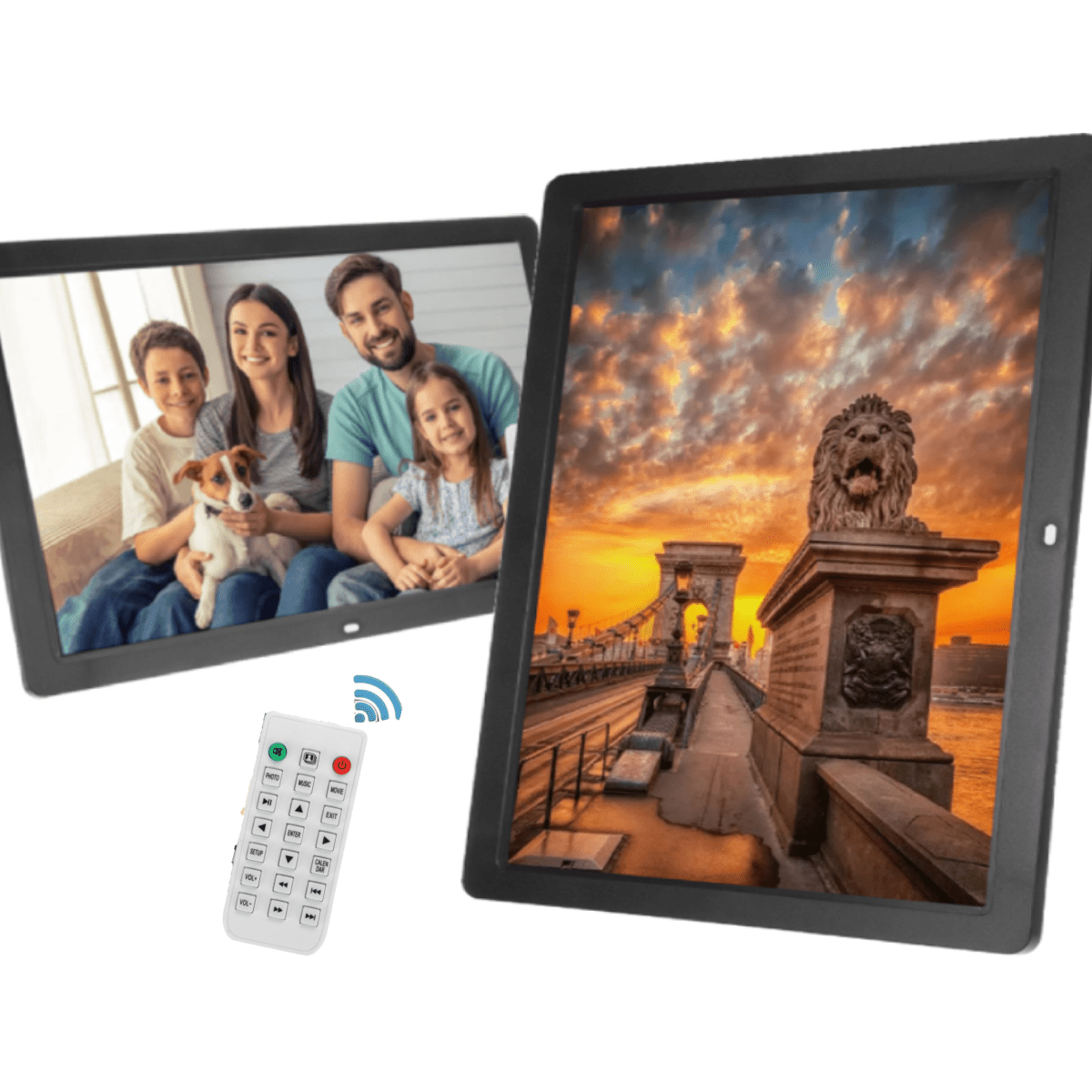 11.6 Inch HD Electronic Picture Frame Photo Music Video Player with Remote Control Black Digital Billboard Supports SD Card up to 32GB Digital Photo Frame Built-in Speaker