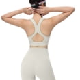 thumbnail image 4 of iHPH7 Women Sports Bra Criss-cross Back Padded Strappy High Impact Sports Bras for Women Gym Running White XL, 4 of 4
