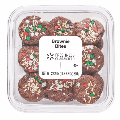 Freshness Guaranteed Holiday Brownie Bites, 22.2 oz, 33 Count, Shelf-Stable, Baked, Soft, Decadent