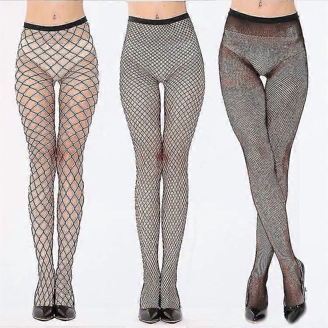 Womens Fishnet Tights Stockings Black Pantyhose Fish Net Black/white-2025
