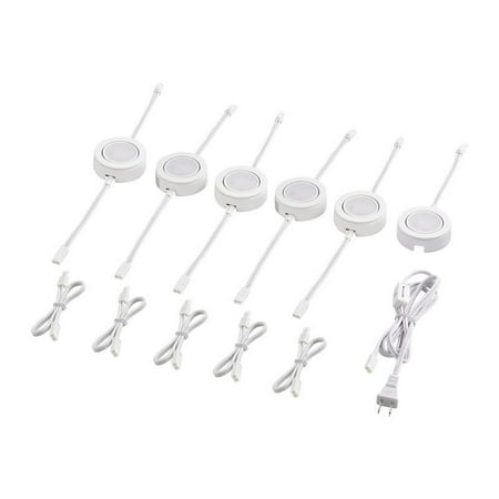 Alico Tuxedo Swivel LED Under Cabinet Lighting in White (Set of 6)