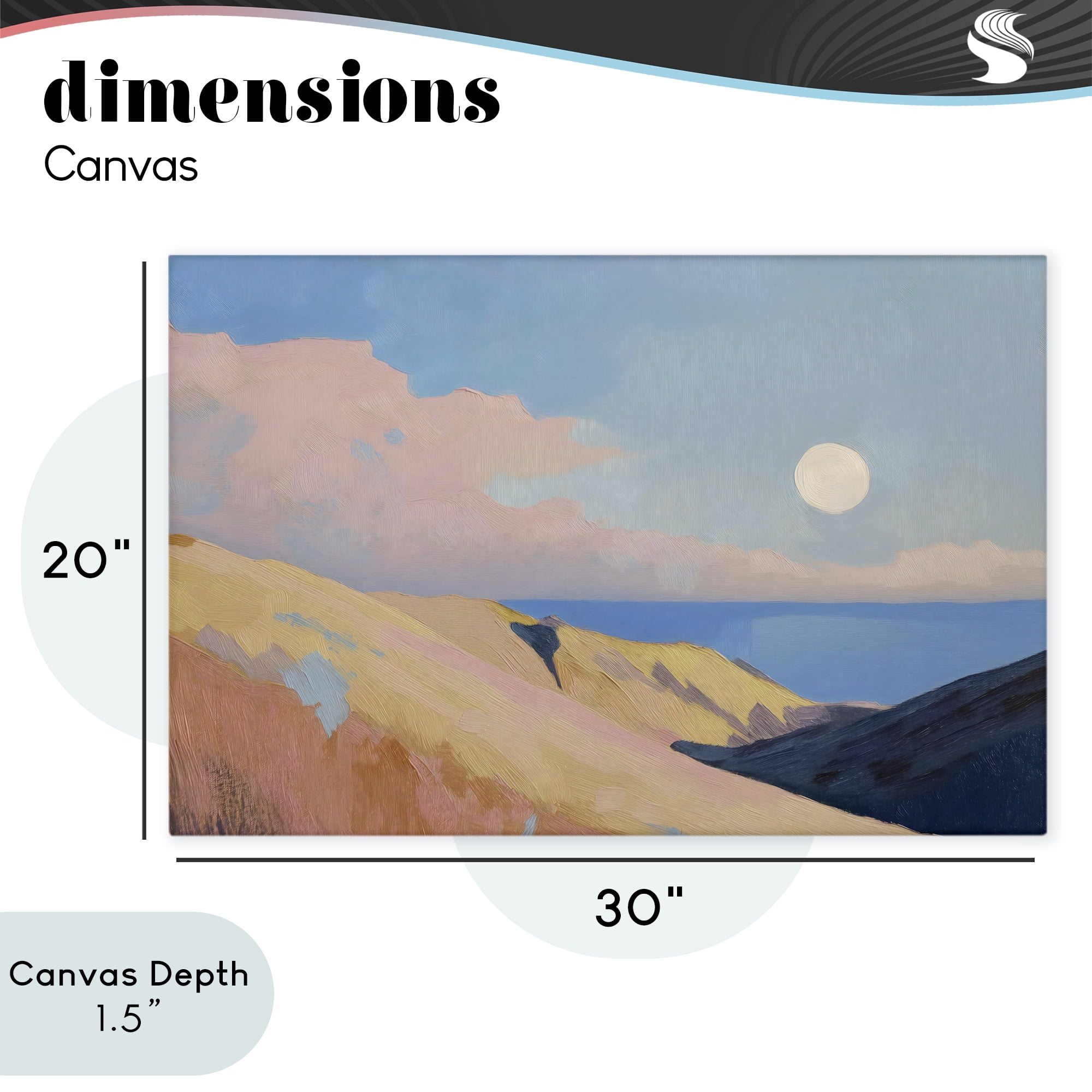 Stupell Industries Pink Hills At The Ocean Canvas Wall Art, design by Gina Kelly